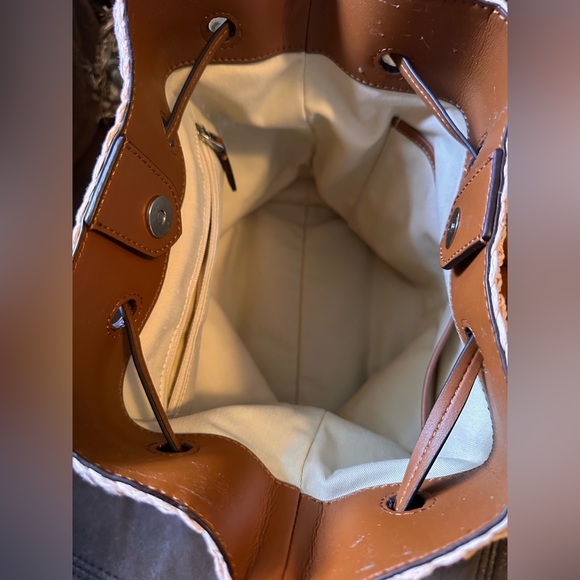 Lauren Ralph Lauren Crochet Straw Debby Drawstring Colorful Crossbody Bucket Bag - Picture 5 of 12